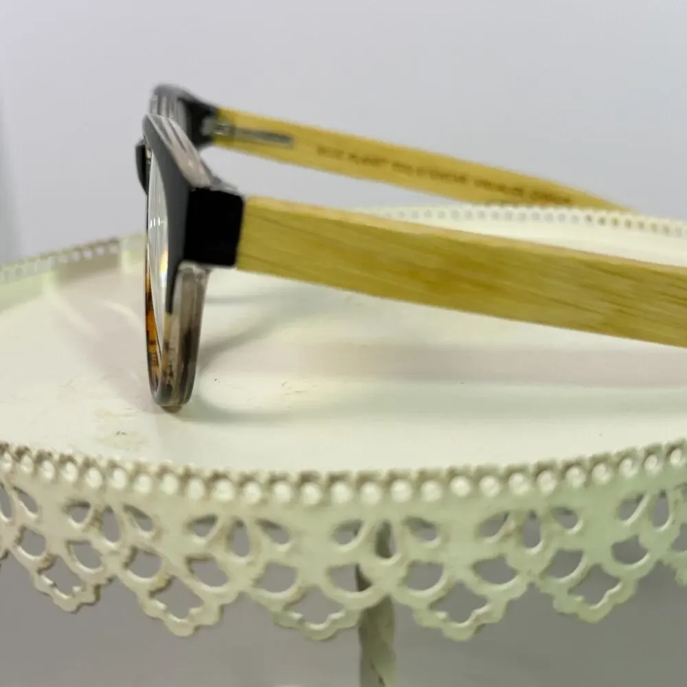 Blue Planet ECO Lucia +1.50 Reading Glasses Onyx Tortoise Natural Bamboo Temples